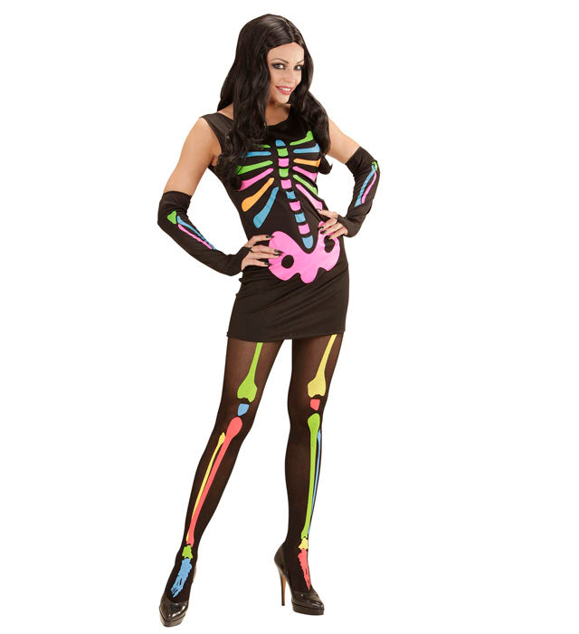 NEON SKELETON" (DRESS, ARM WARMERS)