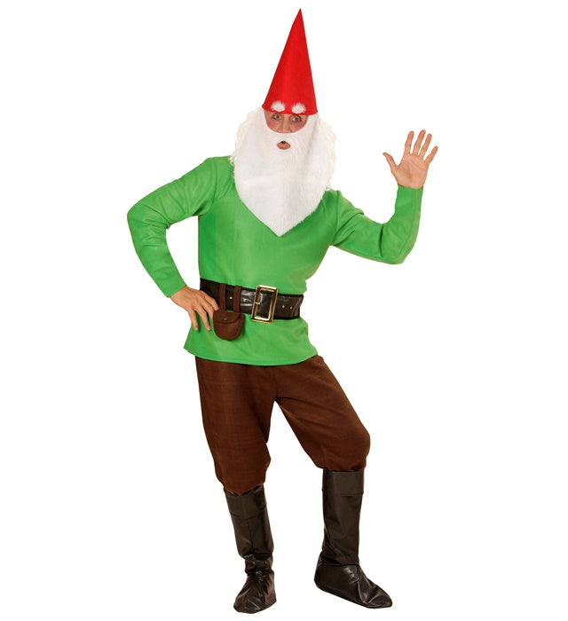 GREEN GNOME" (COAT, PANTS, BELT WITH PURSE, BOOT COVERS, HAT WITH EARS, EYEBROWS AND BEARD)