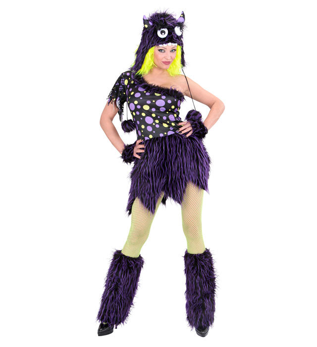 DELUXE PURPLE MONSTER GIRL" (DRESS, HEADPIECE, CUFFS, LEG WARMERS)