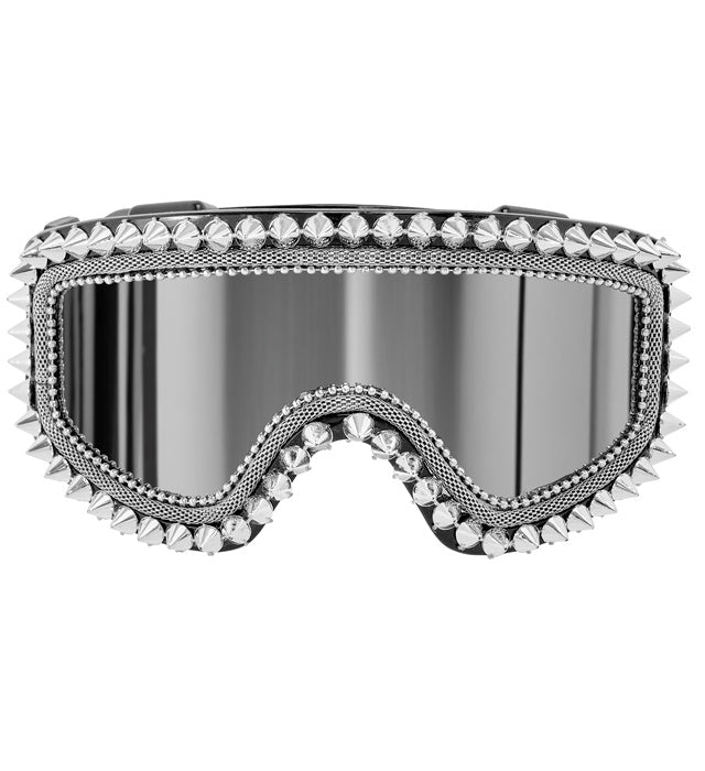GOGGLES APRÈS-SKI WINTER PARTY FESTIVAL STUDDED STRASS SILVER