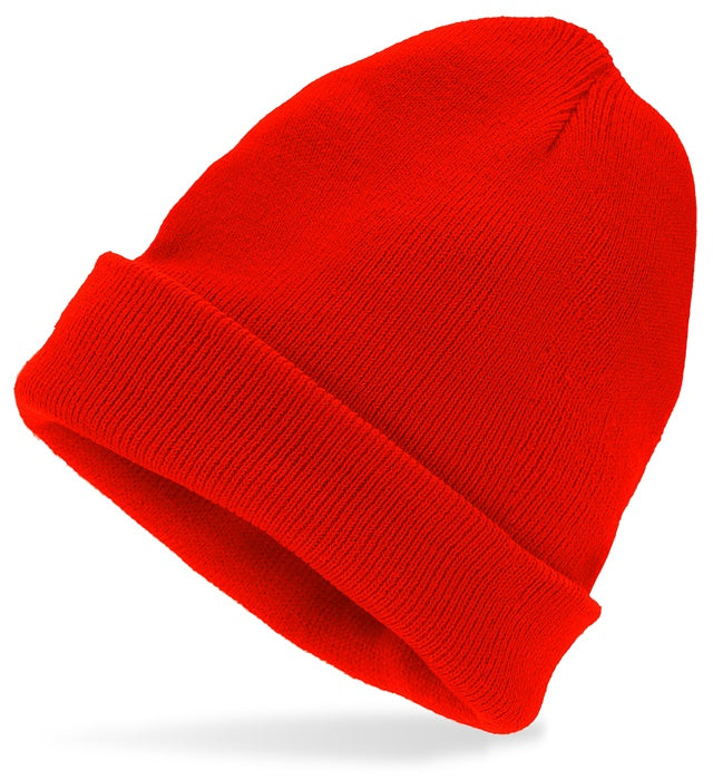 HAT BEANIE RED" WOOL LOOK