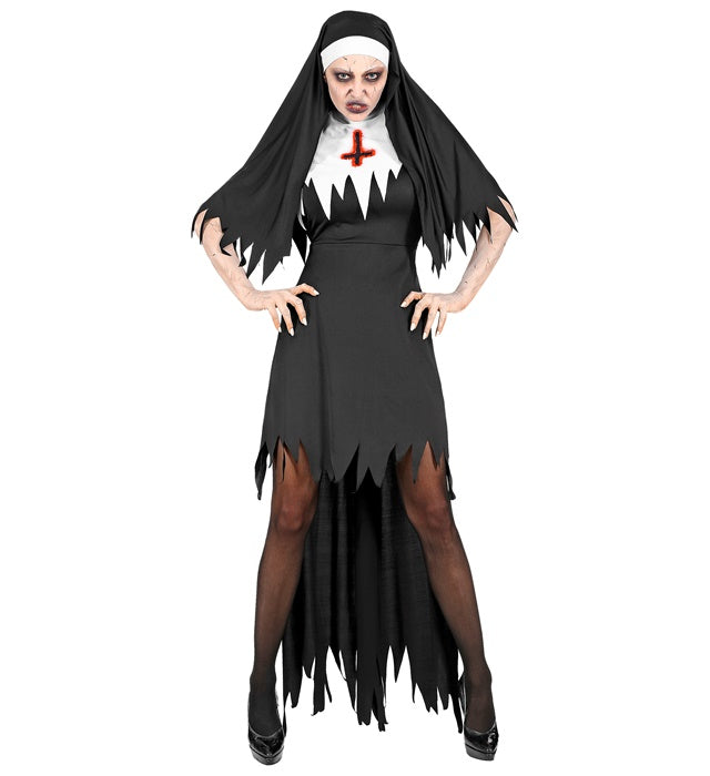 HORROR NUN" (DRESS WITH OVERSKIRT, HEADPIECE)