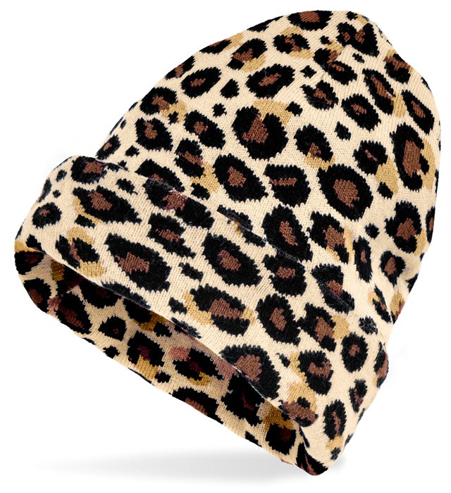 "HAT BEANIE ANIMALIER LEOPARD" wool look ((Accessories Hats))