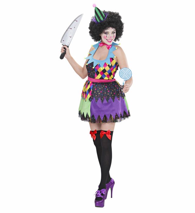 EVIL CLOWN GIRL" (DRESS, BOW TIE, MINI HAT)