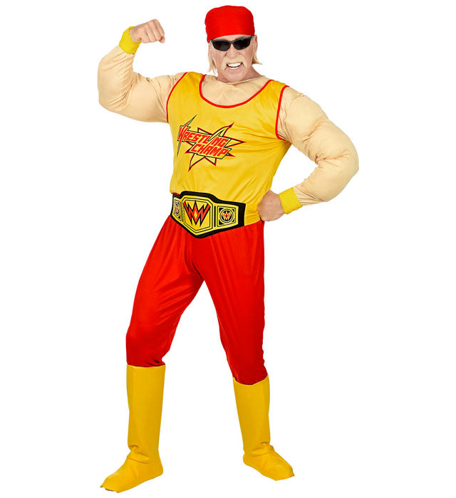 WRESTLING CHAMP" (MUSCLE OVERALLS, BELT, BOOT COVERS, BANDANA)