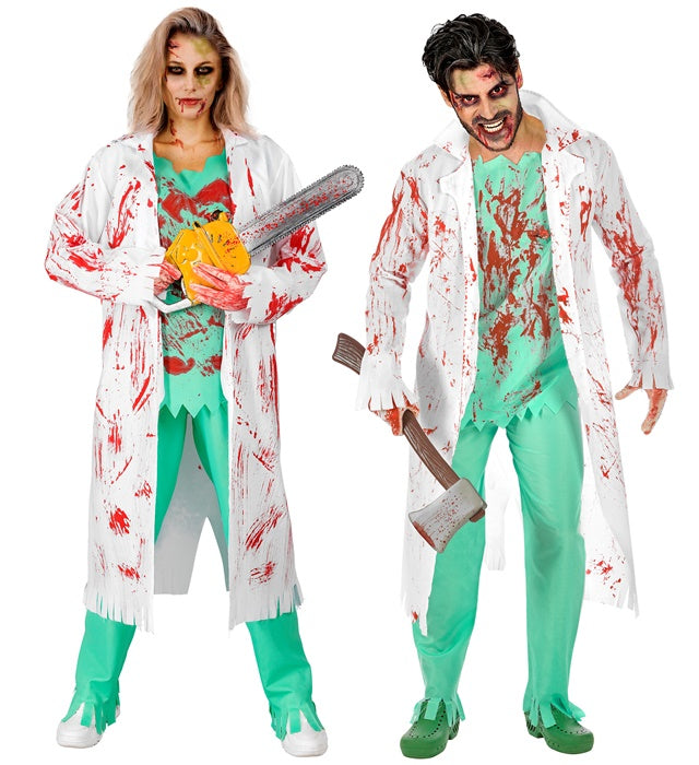 ZOMBIE SURGEON" (LAB COAT WITH SHIRT AND WOUND, PANTS, BLOODY GLOVES)