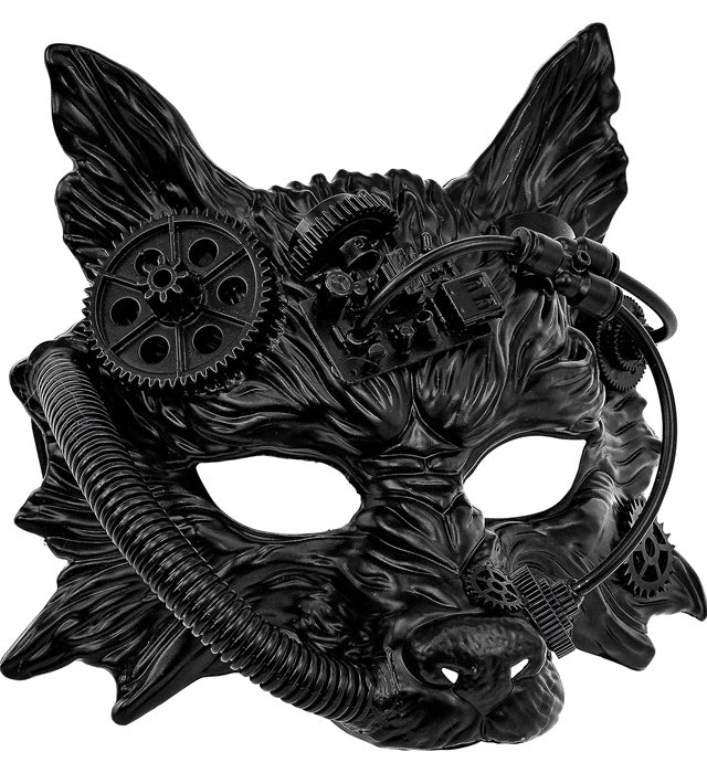 "MASK STEAMPUNK WOLF BLACK" ((Masks Horror))