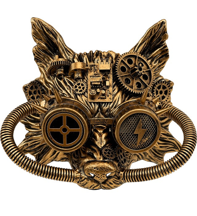 MASK STEAMPUNK WOLF GOLD