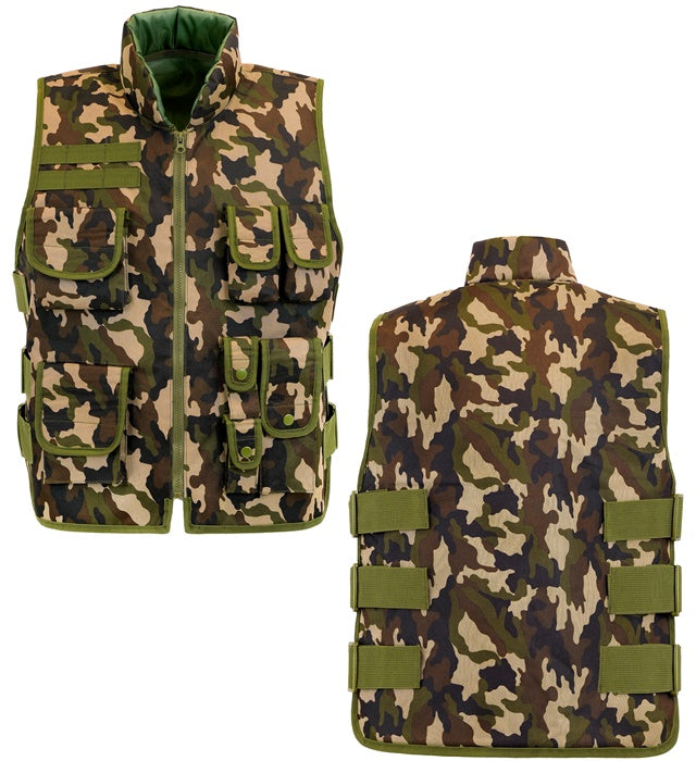 CAMOUFLAGE MILITARY TACTICAL VEST" CHILD SIZE