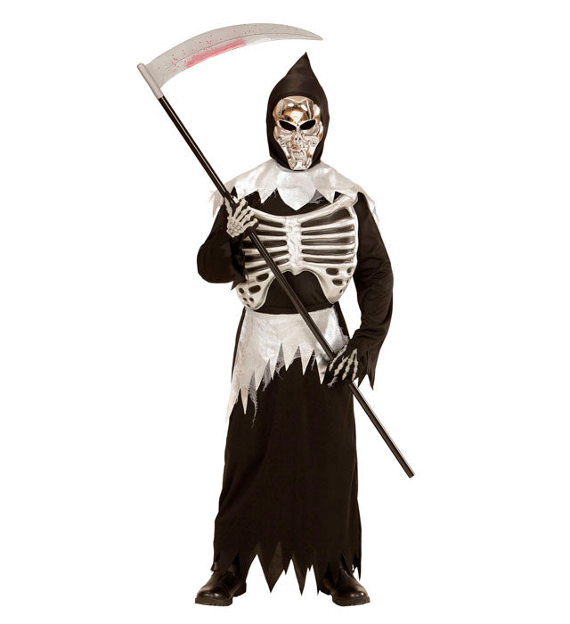GRIM REAPER" (TUNIC WITH RIB CAGE, BELT, HOODED MASK)