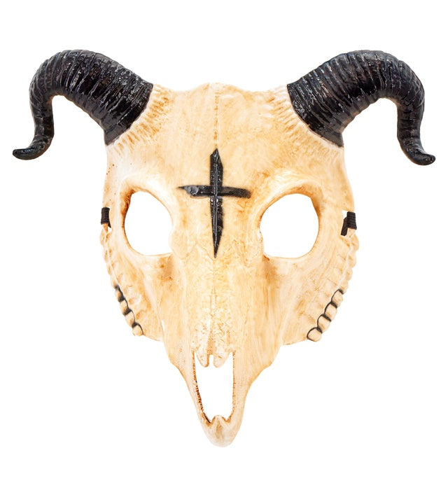 SATANIC RAM SKULL MASK" HARD PLASTIC