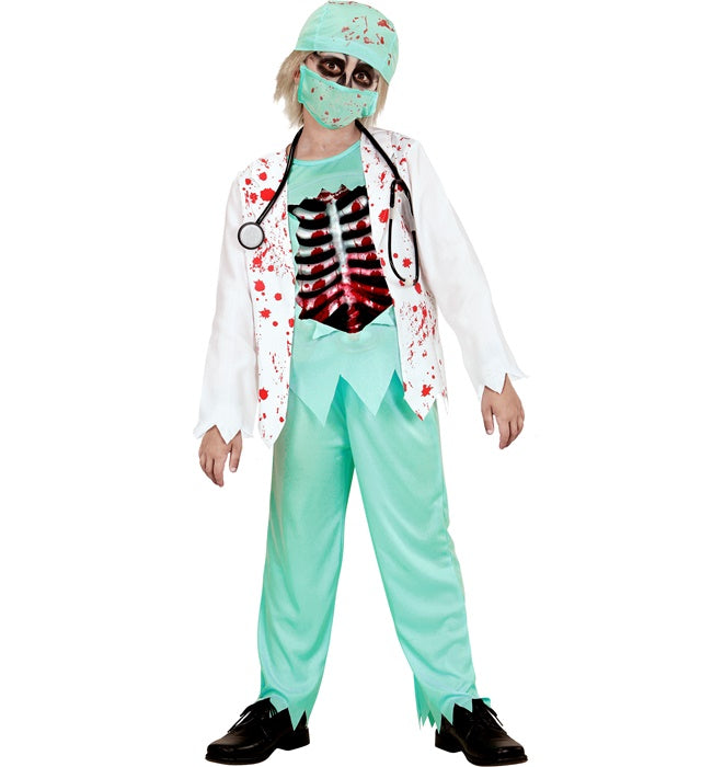 ZOMBIE DOCTOR" (BLOODY JACKET WITH SHIRT & BONES EVA CHEST, PANTS, HAT, FACE MASK, STETHOSCOPE)