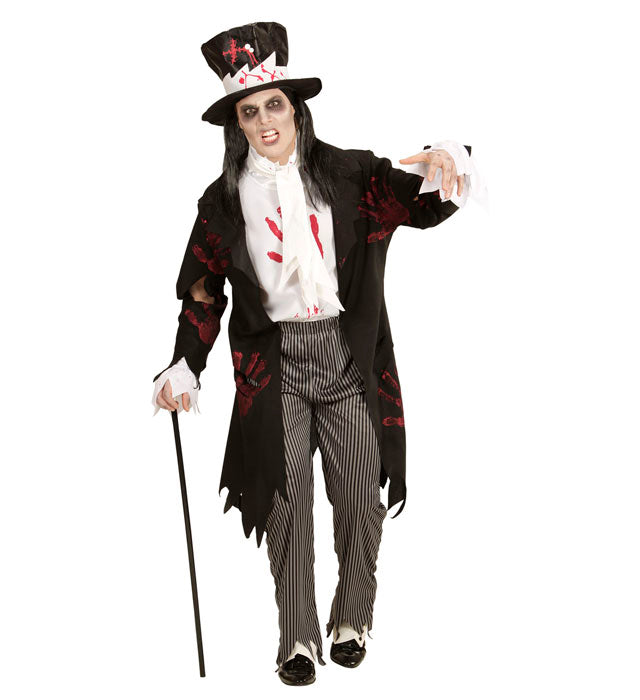 ZOMBIE GROOM" (TAILCOAT WITH SHIRT, PANTS, SCARF, TOP HAT WITH HAIR)