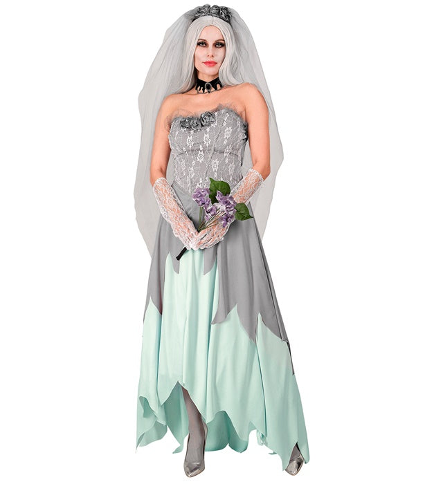 ZOMBIE BRIDE" (DRESS, FLOWER VEIL, FLOWER BOUQUET)