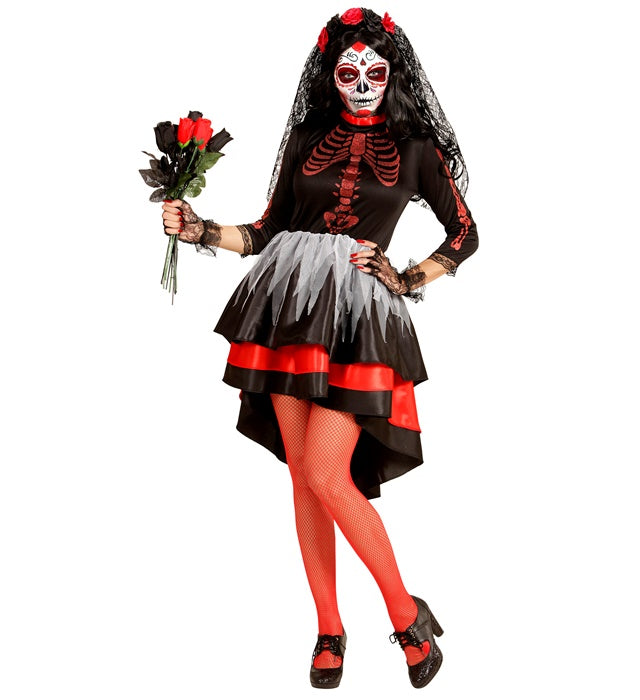 DIA DE LOS MUERTOS BRIDE" (DRESS, FLOWER VEIL)