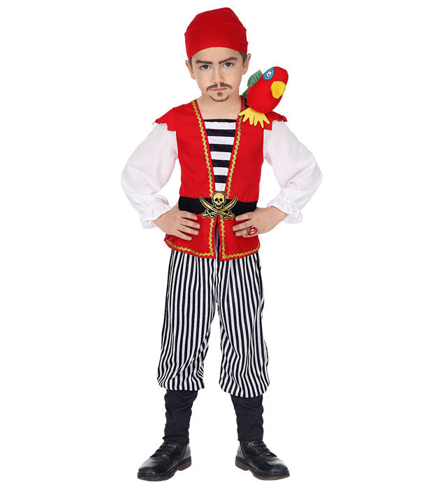 PIRATE" (SHIRT WITH VEST & BELT, PANTS, PARROT, BANDANA)