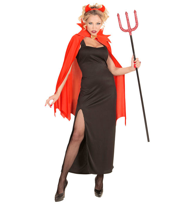 DEVIL" (DRESS, CAPE, HORNS)