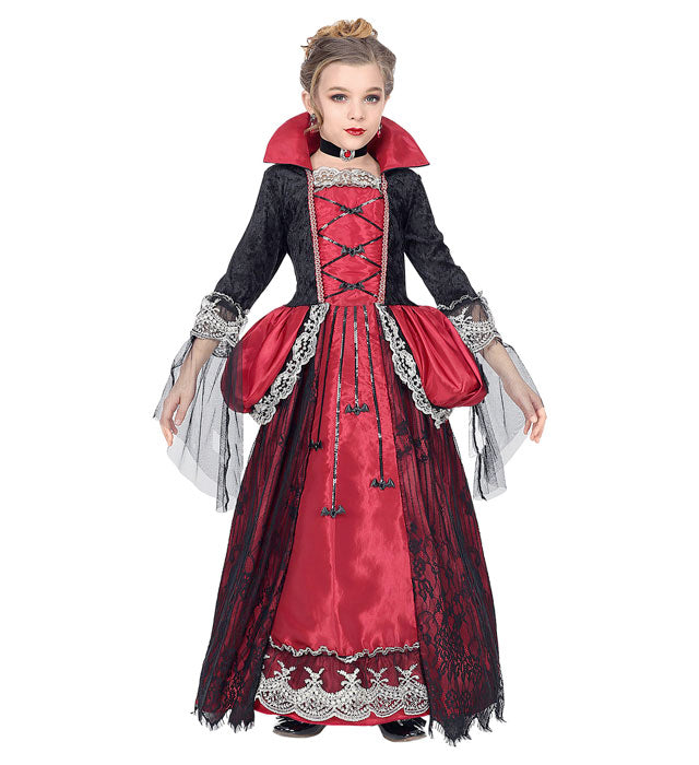 VAMPIRESS" (DRESS WITH CRINOLINE UNDERSKIRT, CHOKER WITH GEM)