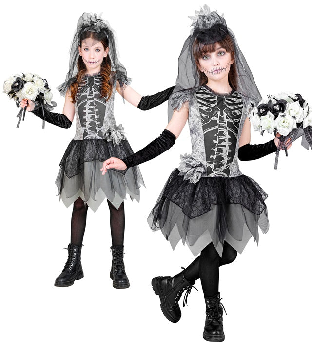 SKELEBRIDE" (DRESS, FINGERLESS GLOVES, BRIDAL VEIL)