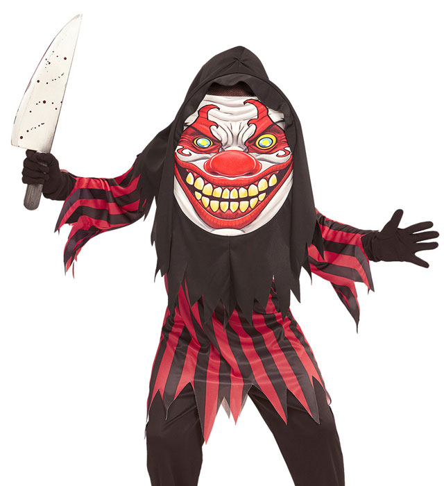 HORROR CLOWN" (ROBE, OVERSIZED HOODED MASK)