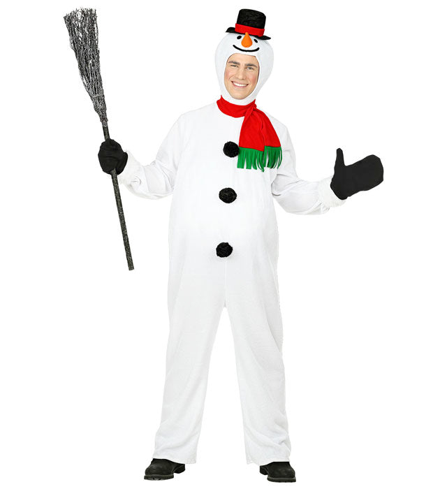 SNOWMAN" (OVERALLS WITH STUFFED BELLY, HEADPIECE WITH MASK, GLOVES, SCARF)