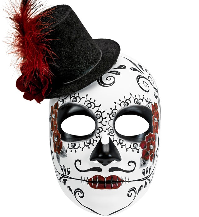 DIA DE LOS MUERTOS MASK WITH HAT