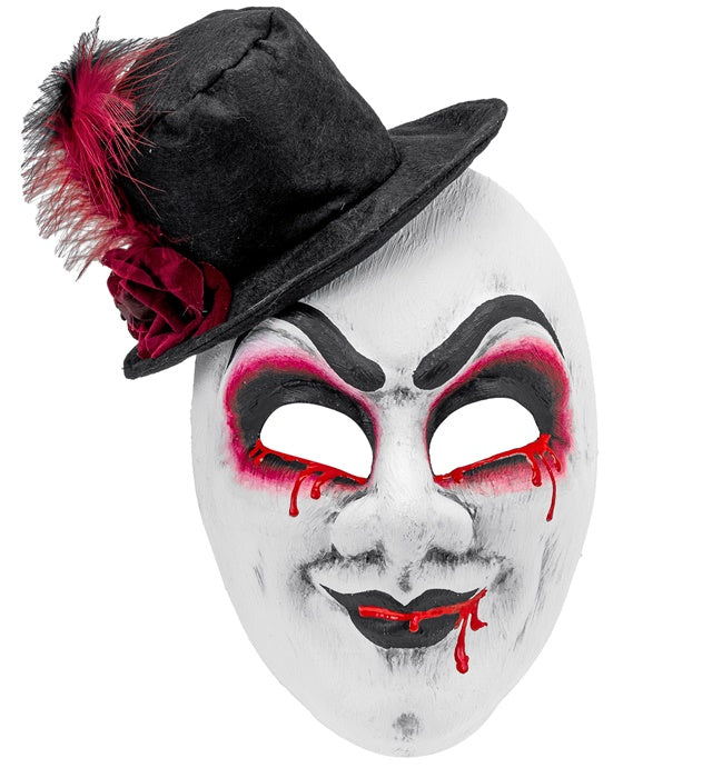 COMMEDIA DELL'ARTE BLEEDING MAN MASK WITH HAT