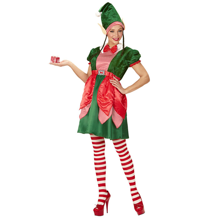 SANTA'S LITTLE HELPER ELF" (DRESS, HAT WITH EARS AND PLAITS)