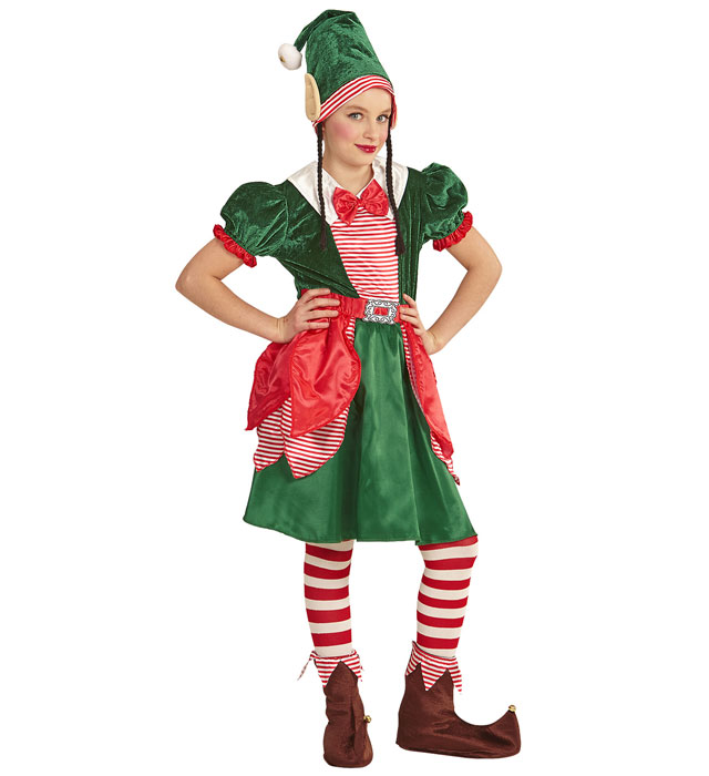 SANTA'S LITTLE HELPER ELF" (DRESS, HAT WITH EARS AND PLAITS)