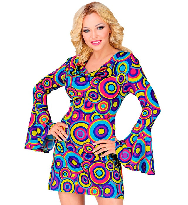 THE 70S GROOVY STYLE - BLUE BUBBLES" (DRESS)