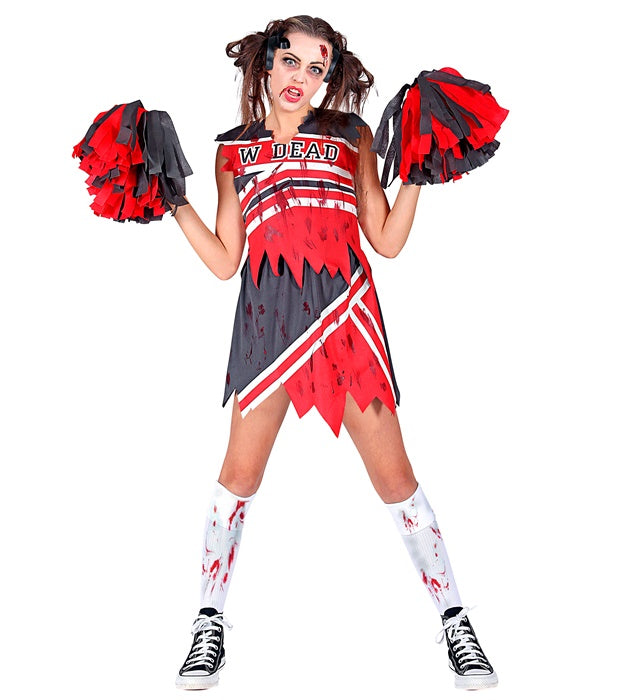 ZOMBIE CHEERLEADER" (TOP, SKIRT, POM POMS)