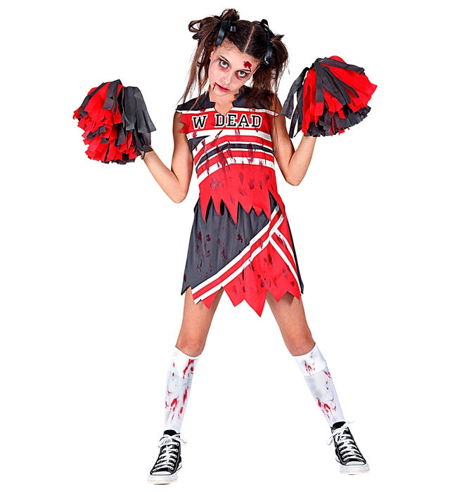 ZOMBIE CHEERLEADER" (TOP, SKIRT, POM POMS)