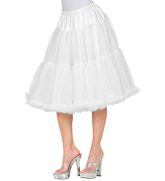 WHITE TULLE RUFFLE SKIRT/PETTICOAT" 65 CM