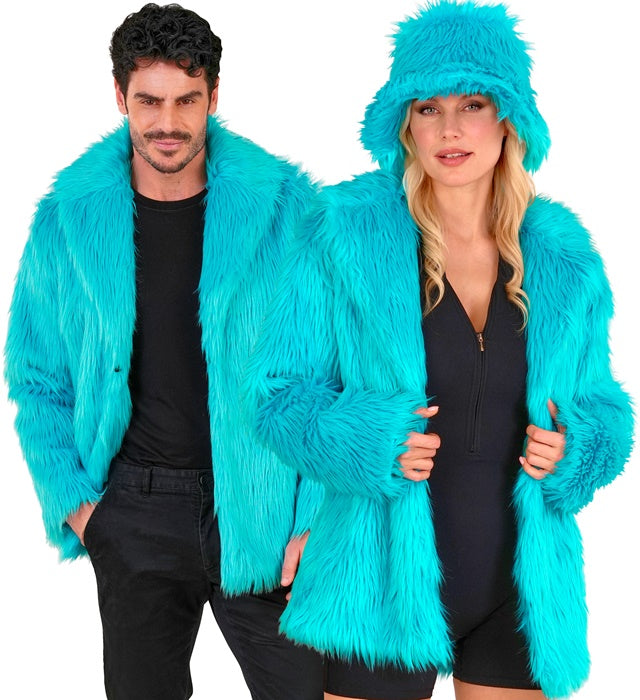 TURQUOISE PLUSH JACKET