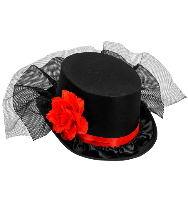 TOP HAT WITH TULLE & ROSE