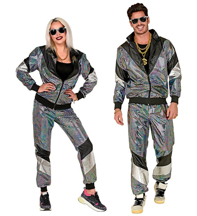 80'S SILVER REFLECTIVE SHELL SUIT" (JACKET, PANTS)