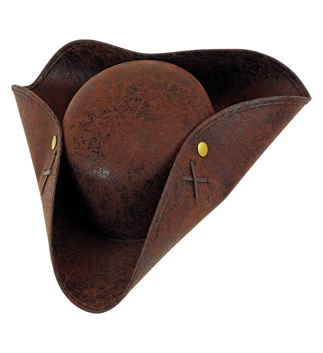 HAT TRICORN DISTRESSED LEATHER