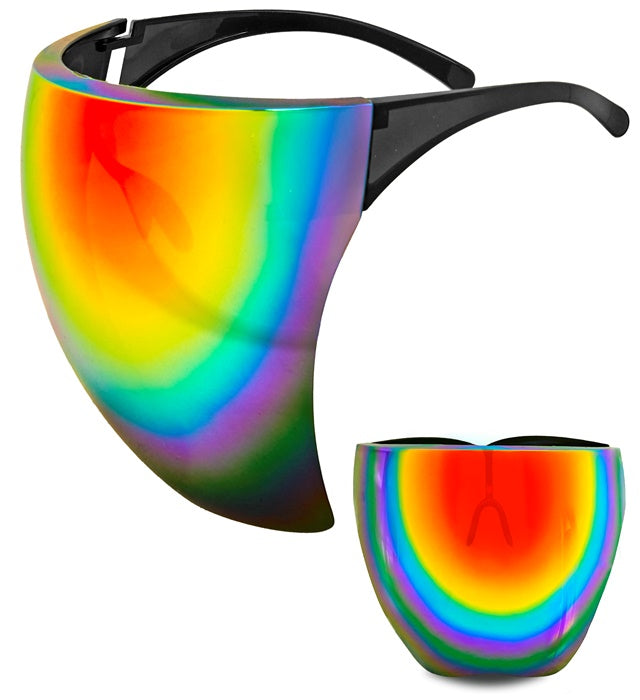 FACE SHIELD MIRROR LENS RAINBOW