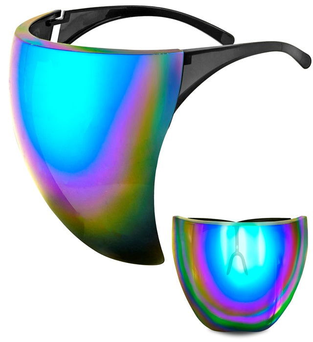 FACE SHIELD MIRROR LENS BLUE-PURPLE
