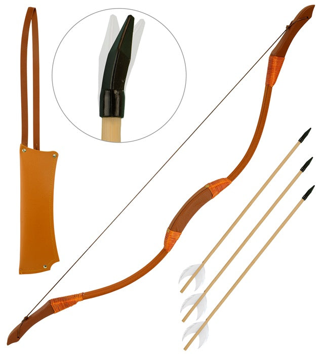BOW AND ARROW SET" (BOW 103 CM, QUIVER, 3 ARROWS 53 CM)