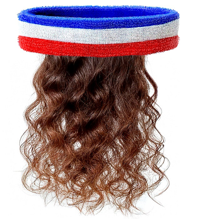 SWEATBAND BLUE-WHITE-RED WITH HAIR
