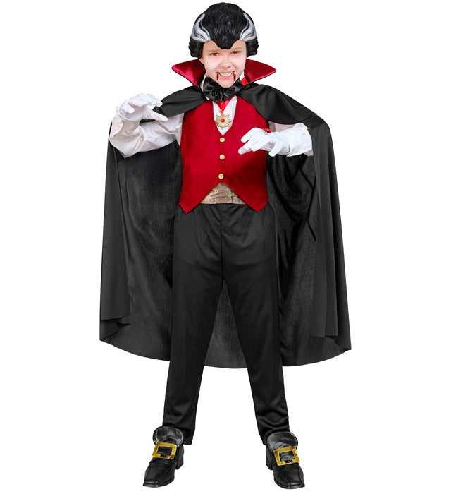 VAMPIRE" (VEST, CUMMERBUND, BOW TIE, NECKLACE WITH MEDALLION, GLOVES, CAPE)