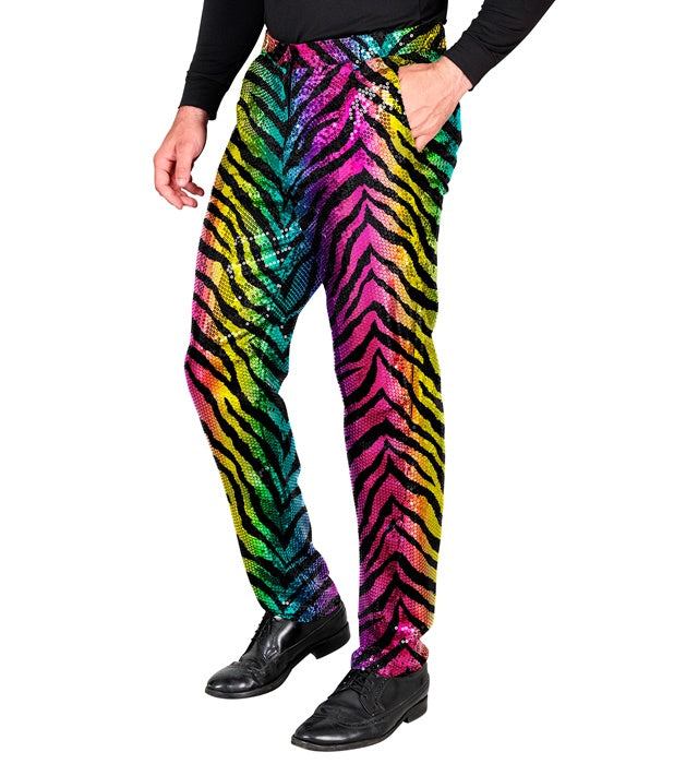 PARTY FASHION PANTS" (RAINBOW ANIMALIER TIGER SEQUIN PANTS)