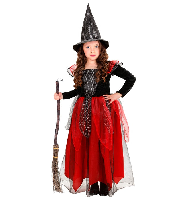 WITCH" BLACK/BURGUNDY - (DRESS, HAT)