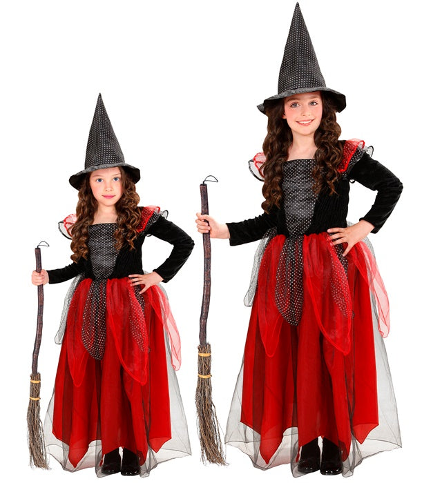 WITCH" BLACK/BURGUNDY - (DRESS, HAT)