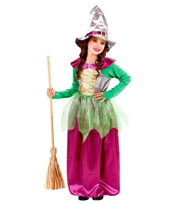 WITCH" GREEN/PURPLE - (DRESS, HAT)