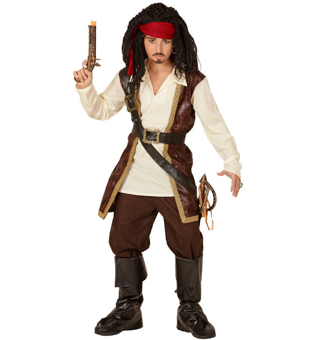 PIRATE" (COAT WITH SHIRT, PANTS, BELT, SWORD SASH WITH BUCKLE, HEADBAND, BOOT COVERS)