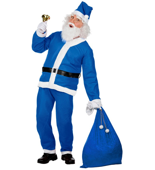 BLUE SANTA CLAUS" (JACKET, PANTS, BELT, HAT, BEARD WITH MOUSTACHE)
