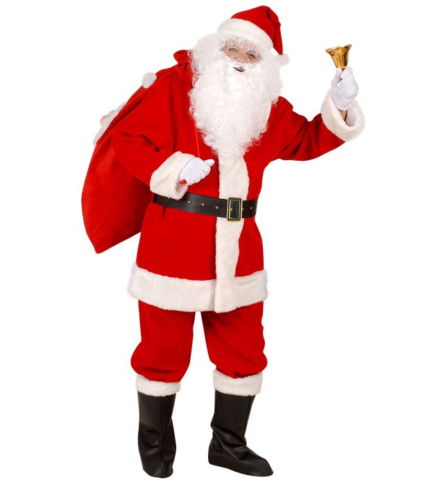 PROFESSIONAL SANTA CLAUS" (JACKET, PANTS, BELT, BOOT COVERS & HAT WITH PLUSH TRIM) IN WINDOW BOX