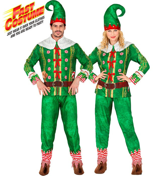 SANTA'S LITTLE HELPER ELF FAST COSTUME" (JACKET, PANTS, HAT)